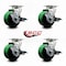 Service Caster Tool Box Caster Wheel Set 4'' Green Poly on Cast Iron Swivel Casters, 4PK TOOL-SCC-20S420-PUR-GB-TLB-4 - alternate 5
